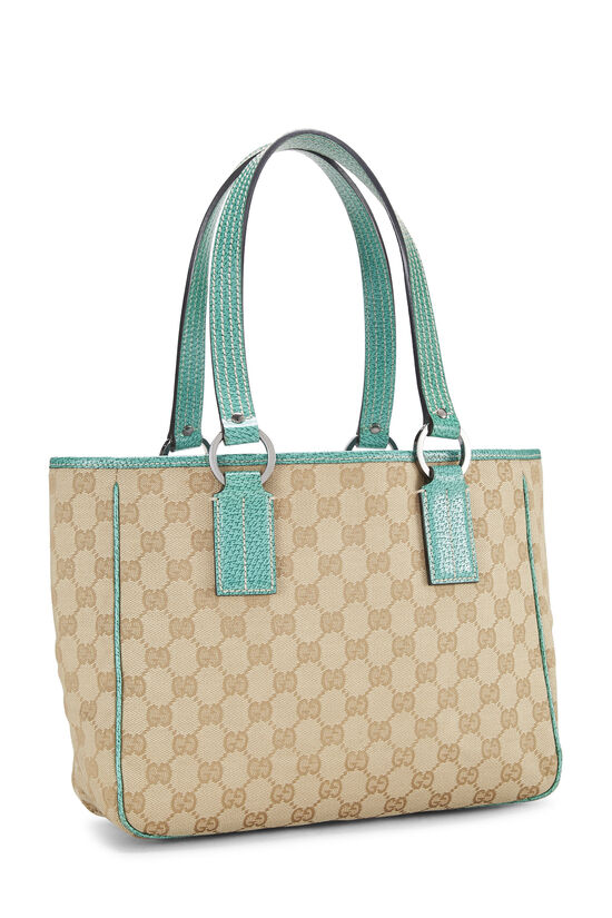 Turquoise Original GG Canvas Tote, , large image number 1