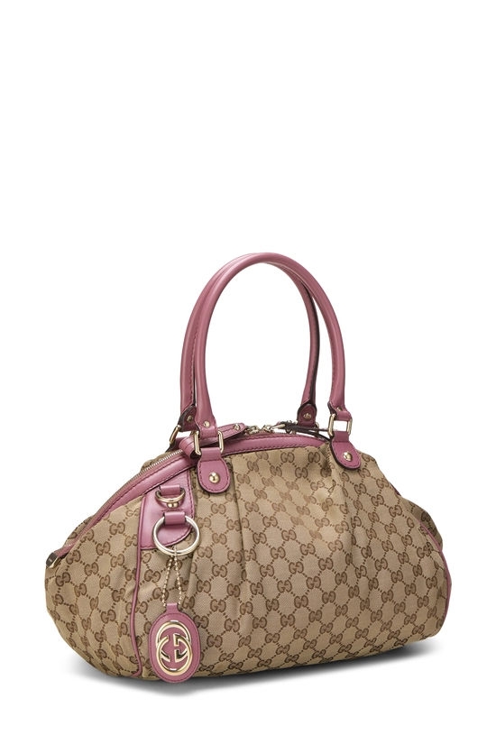 Pink Original GG Canvas Sukey Boston Handbag, , large image number 1