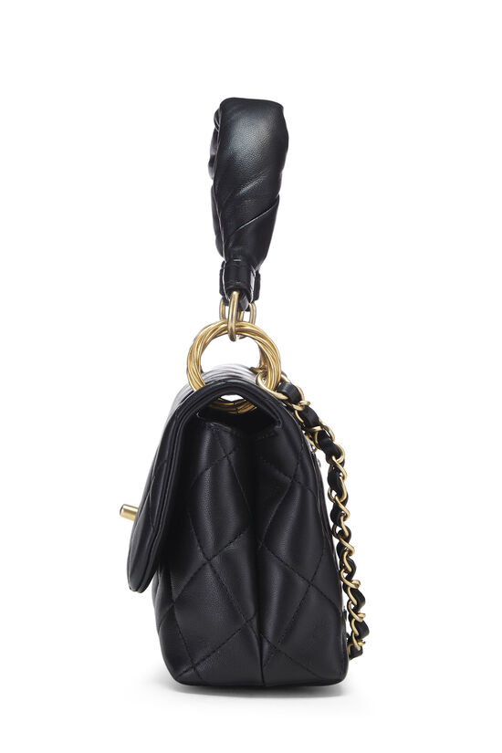 Chanel Black Quilted Lambskin Top Handle Flap Bag Q6B1G01IKB001