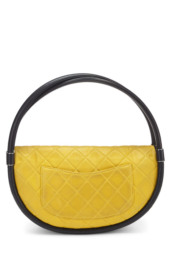 Chanel White Quilted Lambskin Leather Small Hula Hoop Bag. Good to