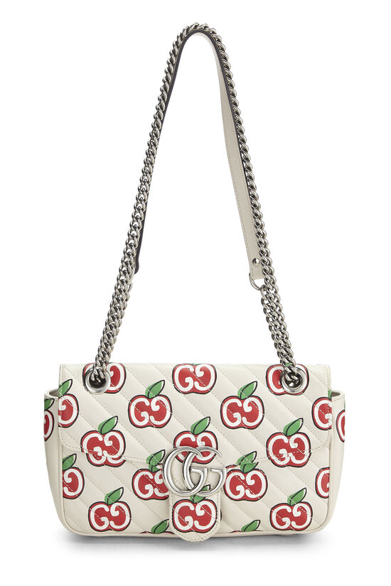 White Leather Marmont Apple Shoulder Bag Small, , large image number 0