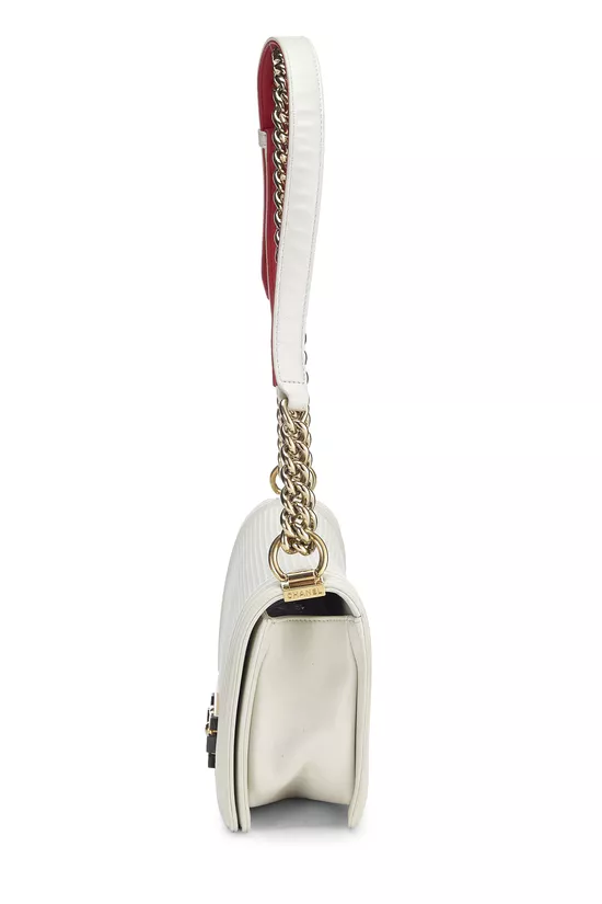 White Cube Embossed Calfskin Boy Bag Medium, , large image number 2