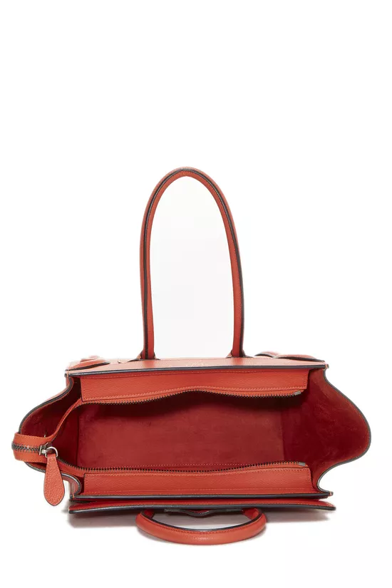 Orange Drummed Calfskin Luggage Micro, , large image number 5