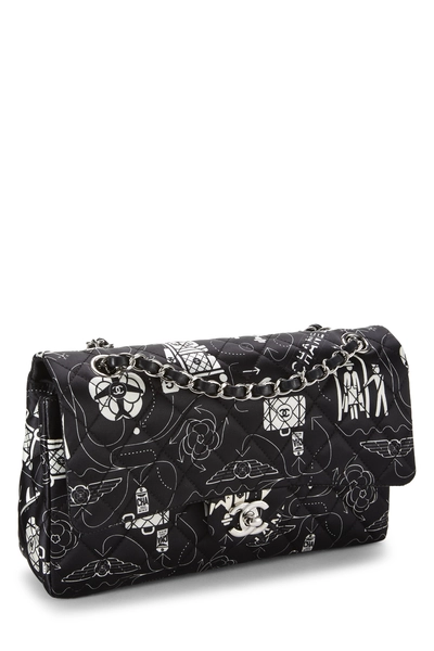 Chanel Black Satin Airline Classic Double Flap Medium — photo 2
