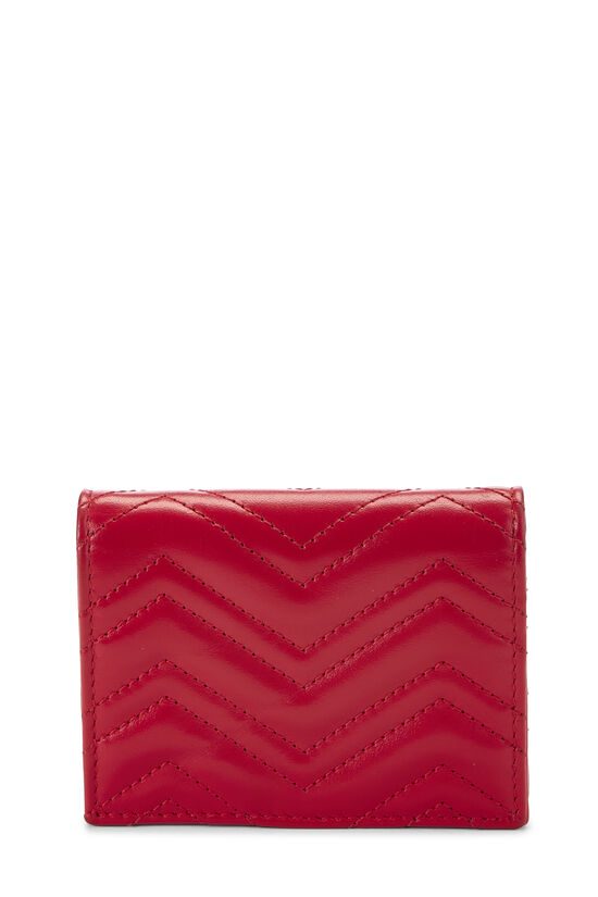 Red Leather GG Marmont Card Case, , large image number 2