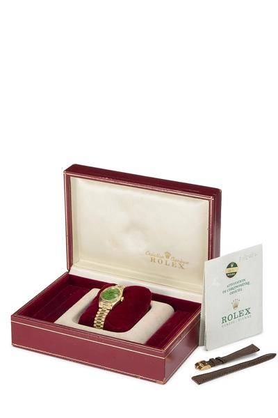 Green Stella 18K Gold Datejust President 6917 26mm, , large
