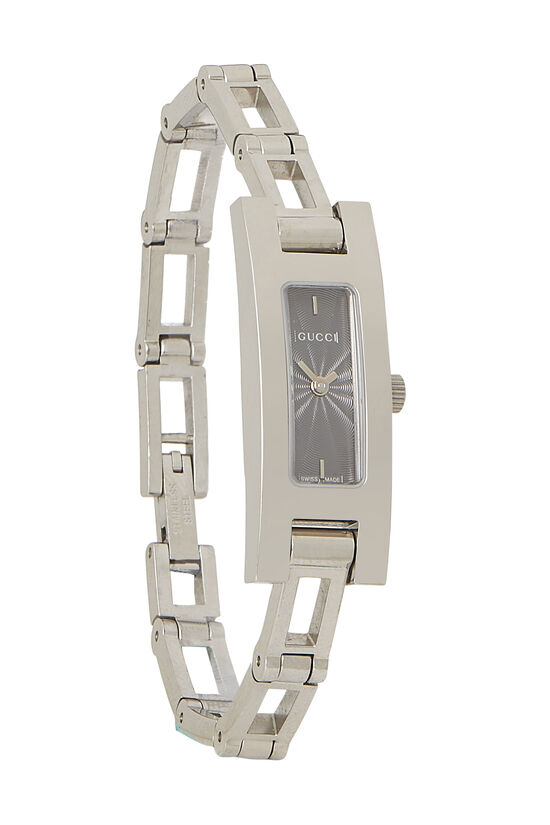 Stainless Steel & Grey Rectangular Watch, , large image number 1