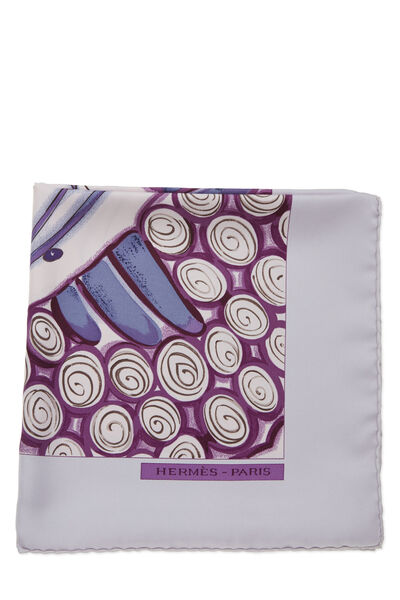 Purple 'Ceramique Ottomane' Silk Scarf 90, , large