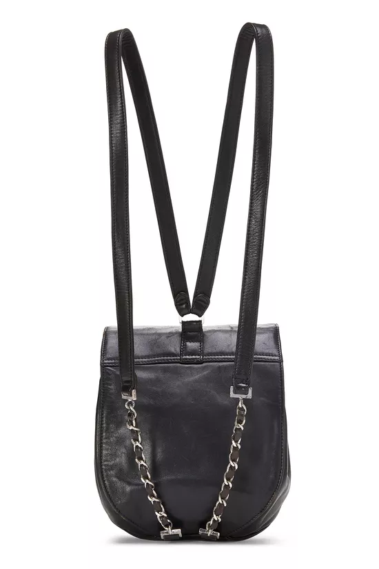 Black Lambskin 'CC' Backpack, , large image number 3