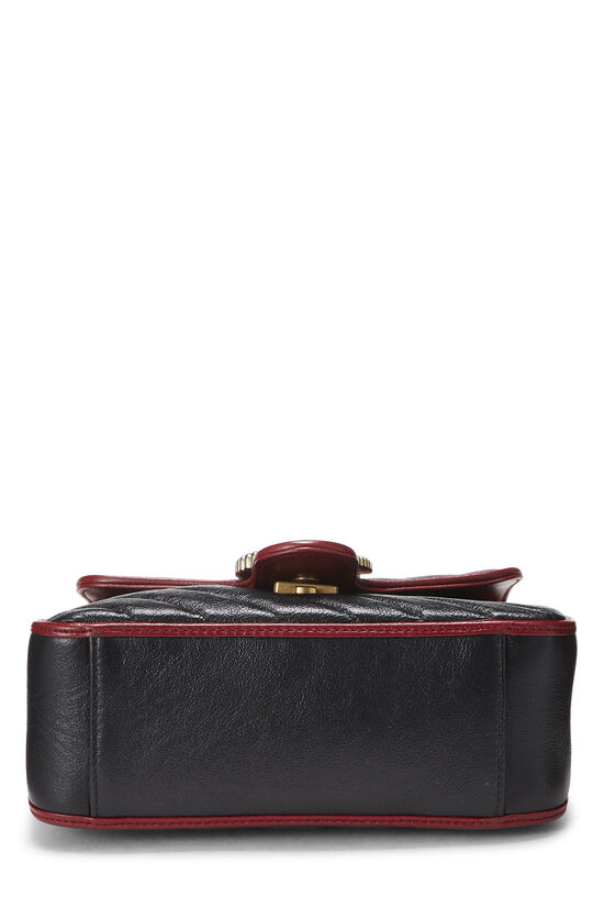 Black Leather Torchon Marmont Top Handle Flap Bag Mini, , large image number 4