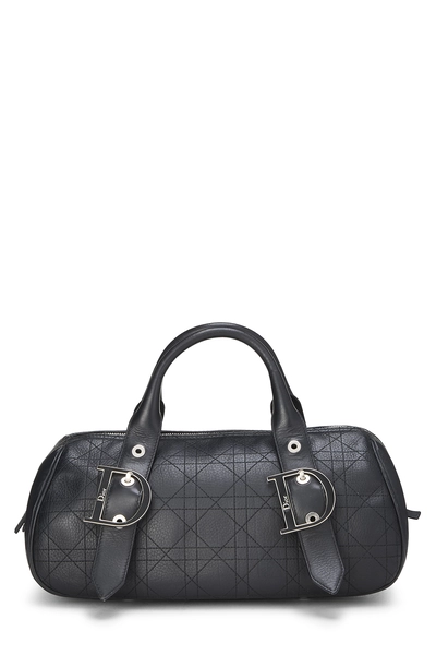 Black Calfskin D Buckle Bowling Bag