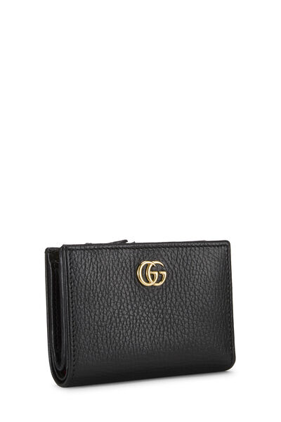 Black Leather GG Marmont Card Case, , large