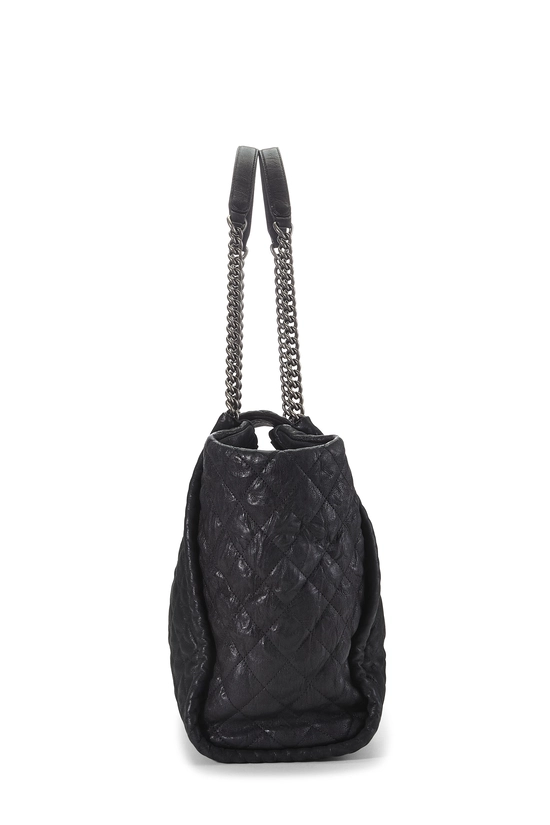 Black Calfskin Studded 'CC' Flap Tote, , large image number 2