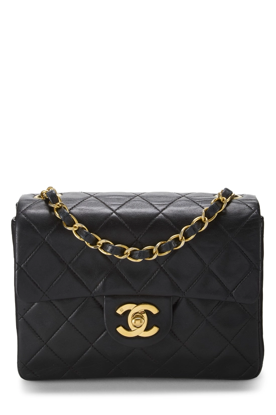 Black Quilted Lambskin Half Flap Mini, , large image number 0