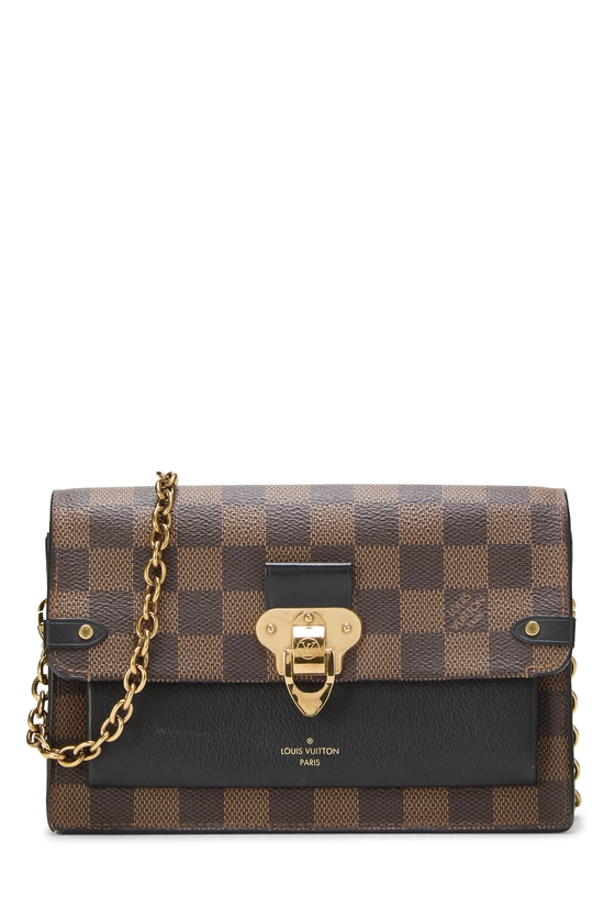 Black Damier Ebene Vavin Wallet On Chain (WOC), , large image number 0