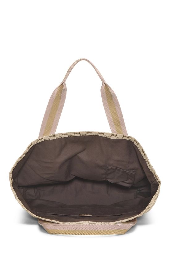 Gold GG Canvas Flat Web Tote, , large image number 5