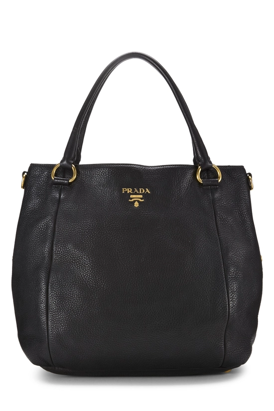 Black Vitello Daino Convertible Tote, , large image number 0