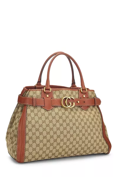 Original GG Canvas Running GG Tote Large, , large