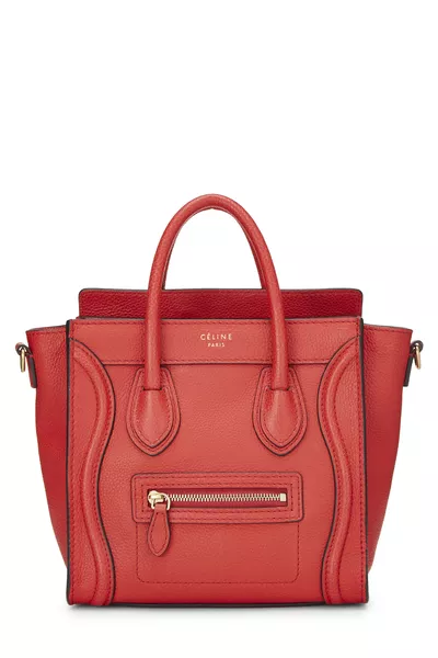 Red Leather Luggage Nano