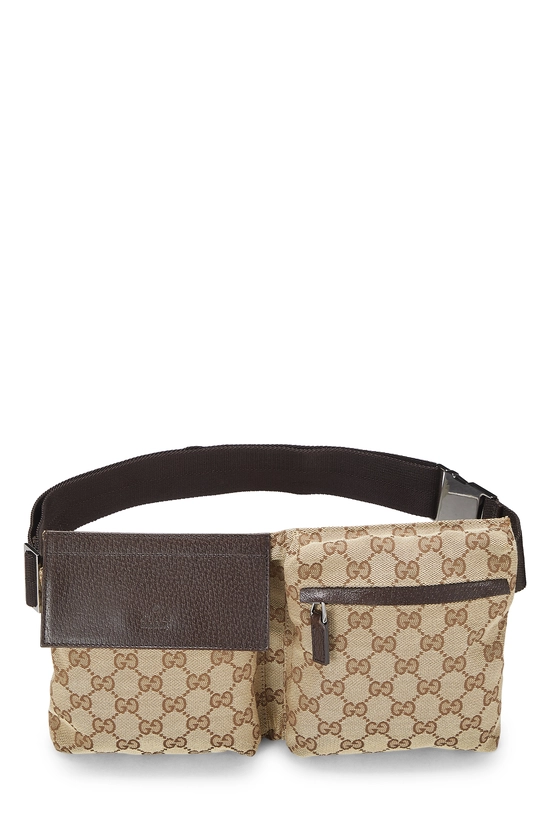 Original GG Canvas Double Pocket Waist Pouch, , large image number 0