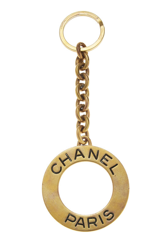 Gold Round Paris Keychain, , large image number 1