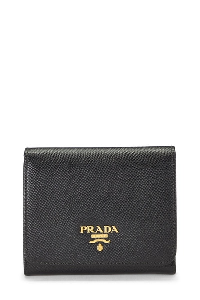 Black Saffiano Snap Compact Wallet