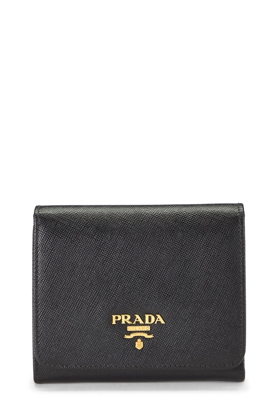 Black Saffiano Snap Compact Wallet, , large image number 0