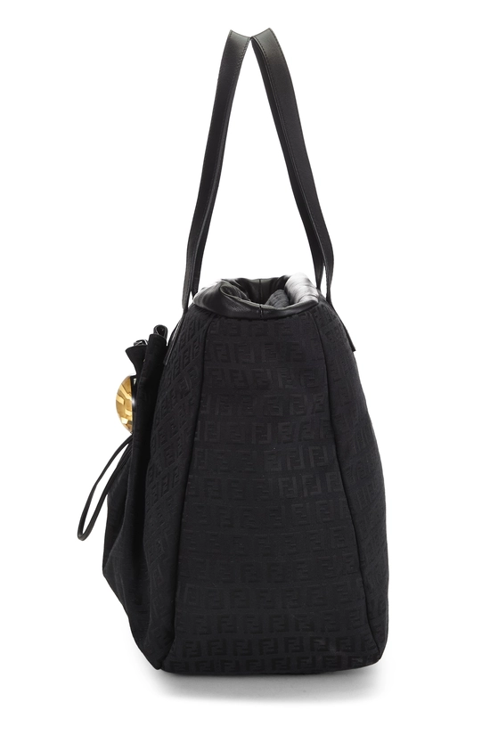 Black Zucchino Canvas Drawstring Tote Large, , large image number 2