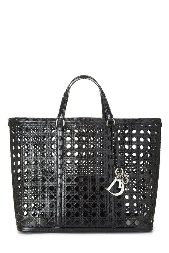 Black Patent Leather Perforated Tote, , large image number 0