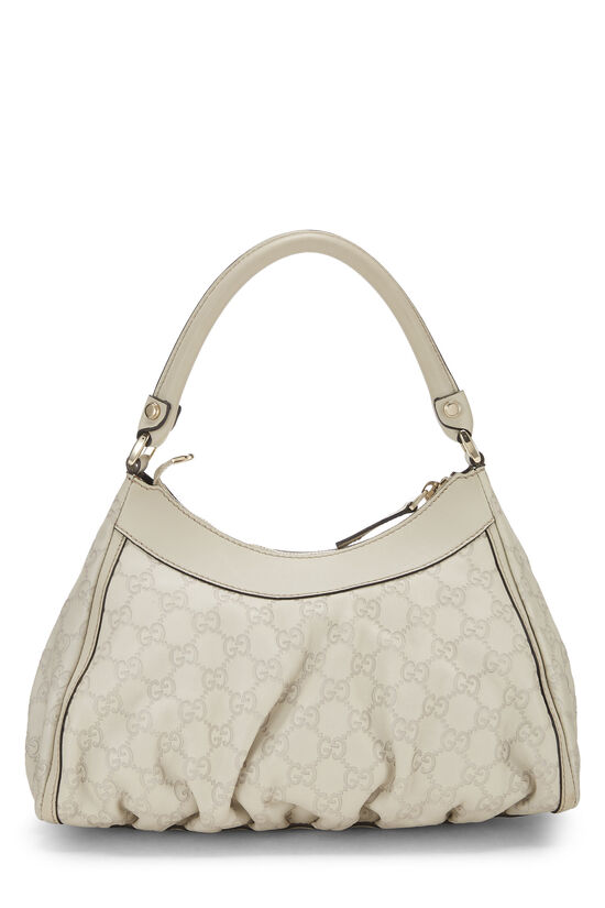White Guccissima D-Ring Abbey Shoulder Bag Small, , large image number 3