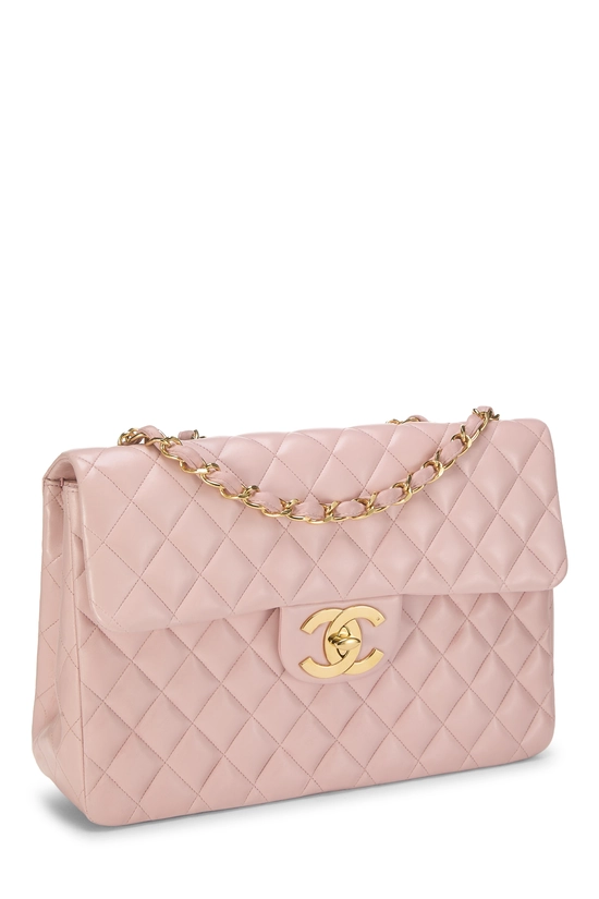 Pre-Owned Pink Quilted Lambskin Half Flap Jumbo Q6B0271IP4004