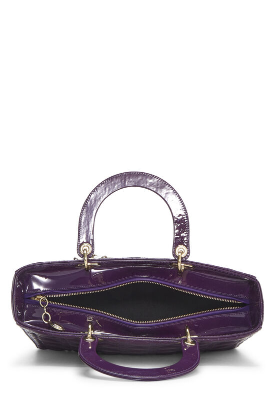 Purple Cannage Patent Leather Lady Dior Large, , large image number 7