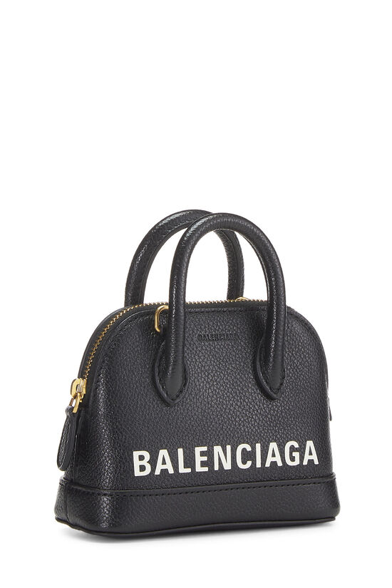 Balenciaga Black Calfskin Logo Ville Top Handle Bag Mini Q0B3753PK9000