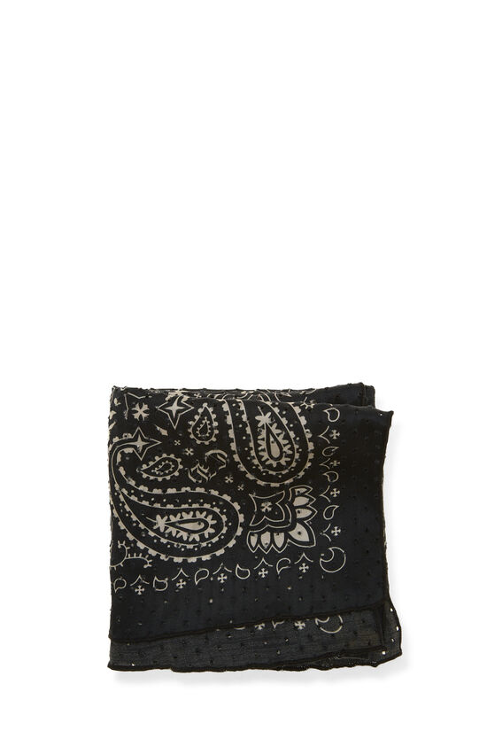 Black Silk Paisley Scarf, , large image number 1