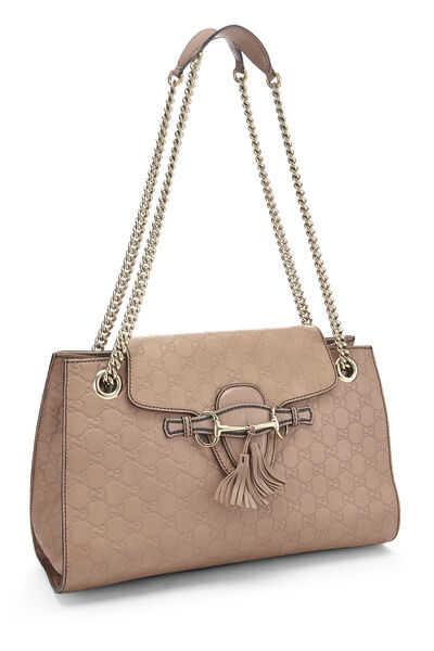 Pink Guccissima Leather Emily Chain Shoulder Bag Large, , large