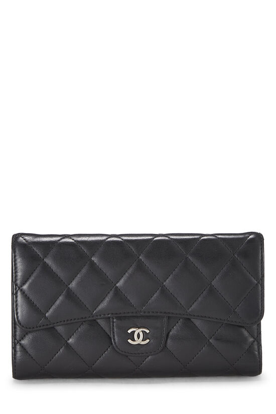 Black Quilted Lambskin Classic Wallet, , large image number 0