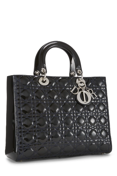 Christian Dior Navy Cannage Patent Leather Lady Dior Large — photo 2