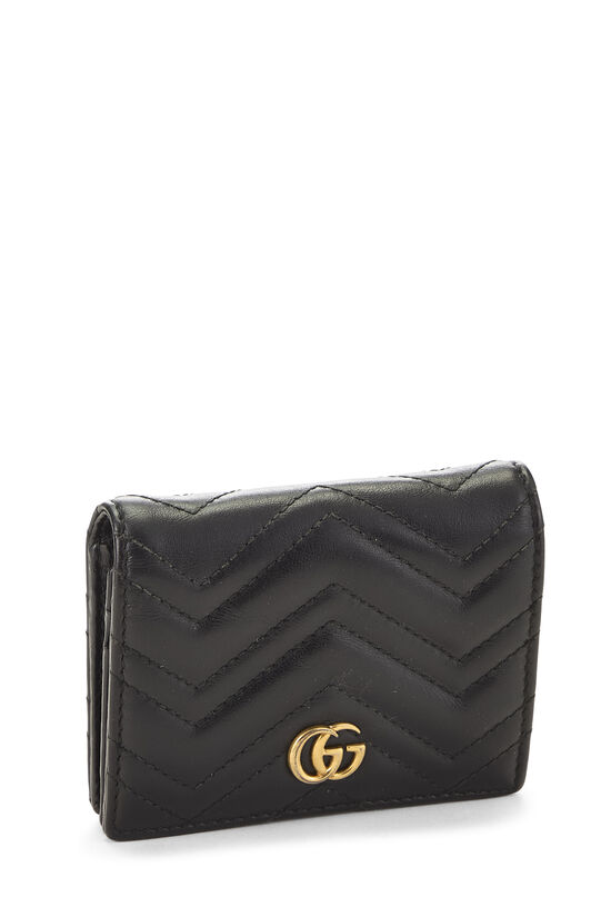 Black Leather GG Marmont Card Case, , large image number 1
