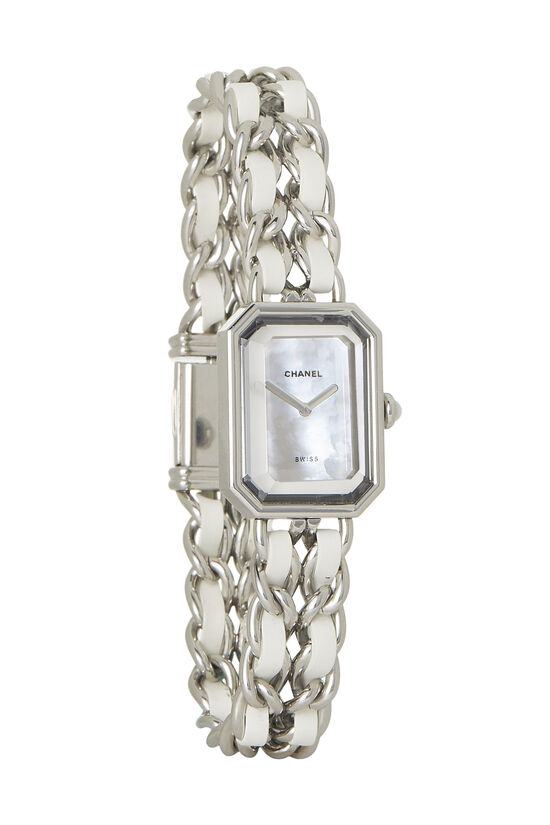 Silver & White Leather Premiere Watch XL, , large image number 0