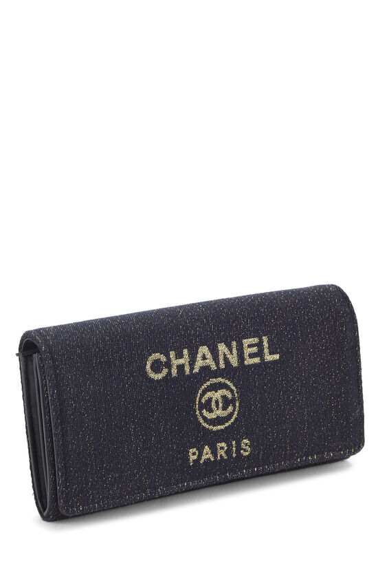 Navy Canvas Deauville Wallet, , large image number 1