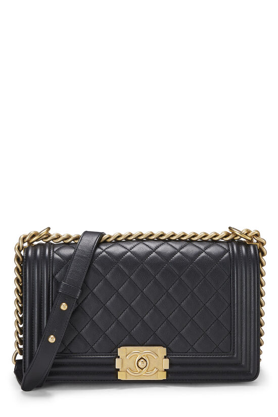 Chanel Black Lambskin Boy Bag Medium Q6BFOF1IKH004