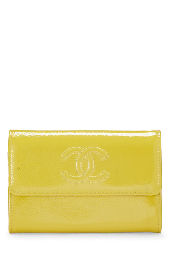 Yellow Patent Leather CC Timeless Flap Wallet, , large image number 1