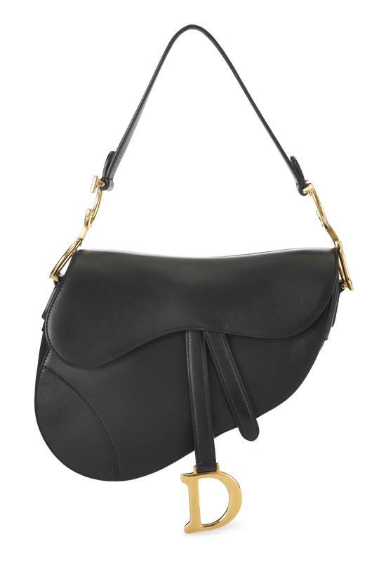 Black Calfskin Saddle Bag NM, , large image number 0