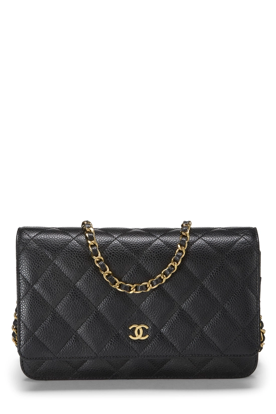 Black Caviar Classic Quilted Wallet On Chain (WOC), , large image number 0