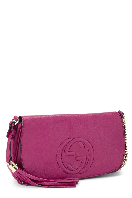 Pink Grained Leather Soho Flap Crossbody, , large image number 1
