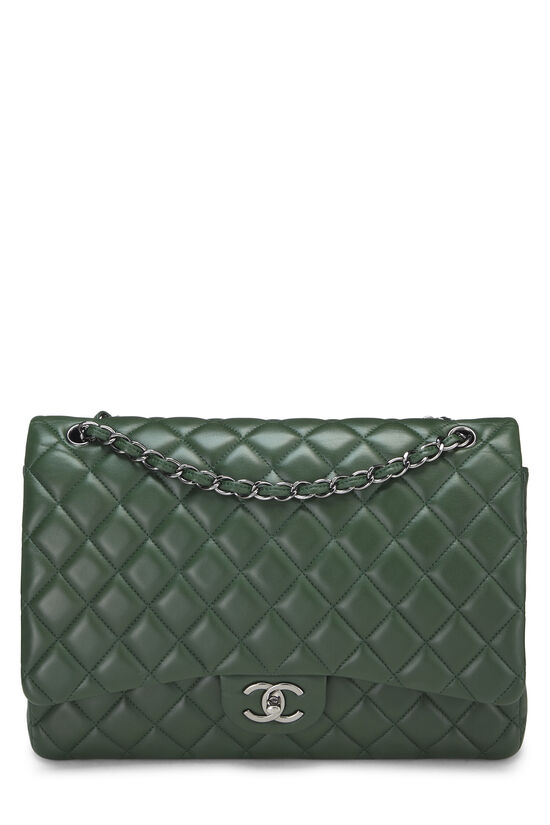 Green Quilted Lambskin New Classic Double Flap Maxi, , large image number 1