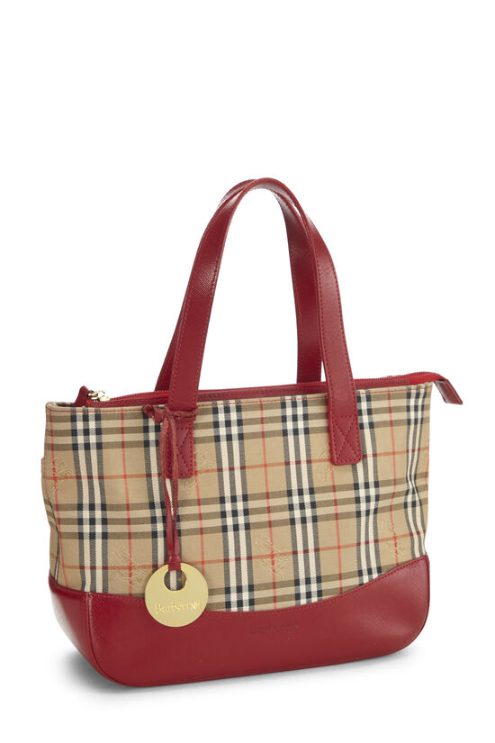 Red Haymarket Check Canvas Handbag Small, , large image number 1