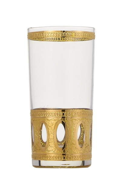 Multicolor 22k Gilded Antigua Motif Glassware Set of 4, , large