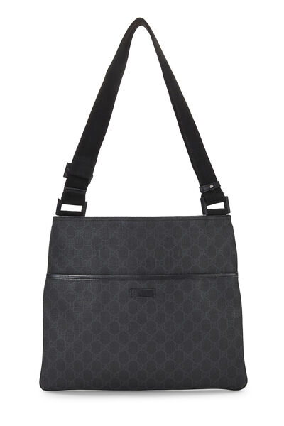 Black Coated Canvas Pocket Messenger