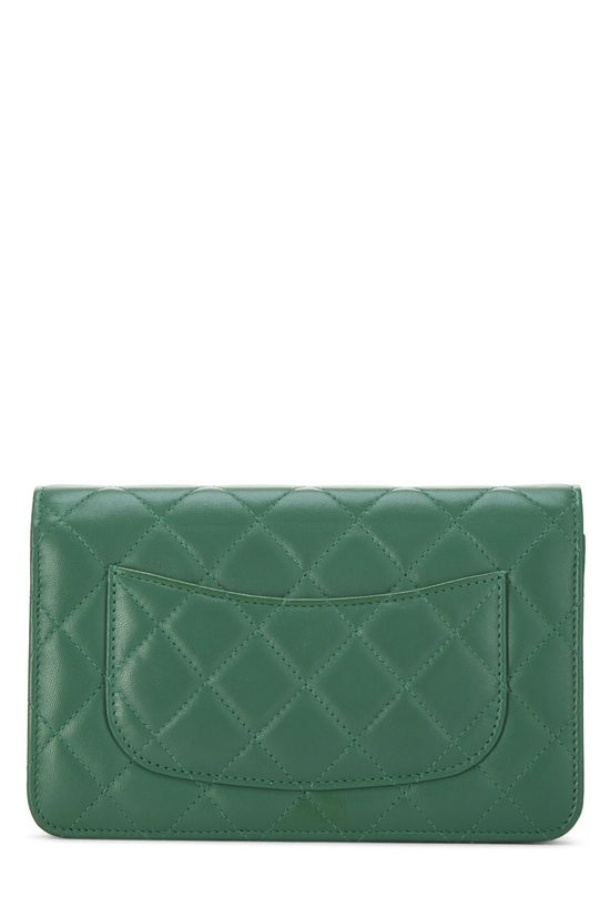 Green Quilted Lambskin Classic Wallet On Chain (WOC), , large image number 3